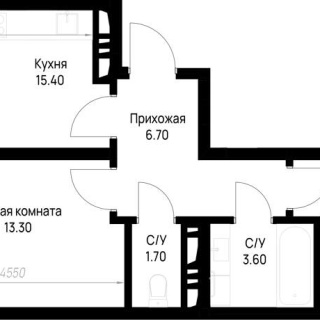 Объявление 2-к квартира, 53.15м2, 4/12 эт