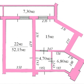 Объявление 1-к квартира, 48.3м2, 5/16 эт