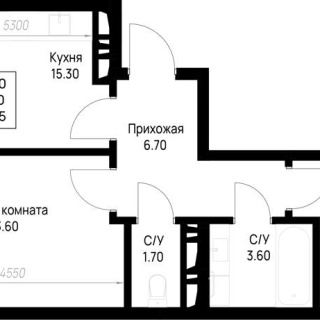 Объявление 2-к квартира, 53.05м2, 4/12 эт